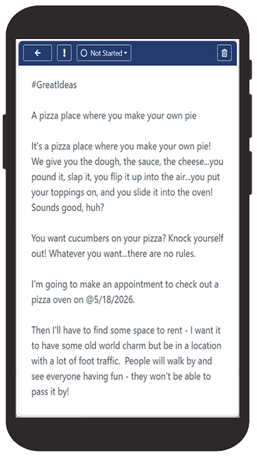 Tasksmart on a phone, showing the list view.